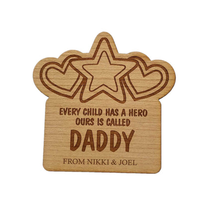 Fathers Day Star & Heart Fridge Magnet