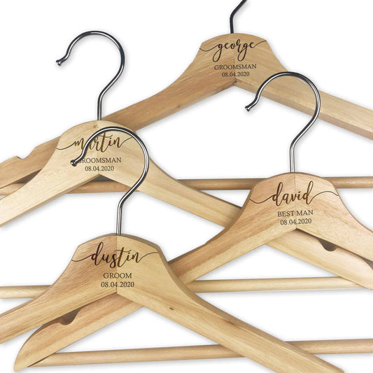 Wooden Engraved Bridal Wedding Party Dress Hanger Gifts