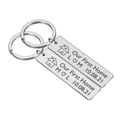 2 x First Home Couple Key ring Set New Home Housewarming Gift