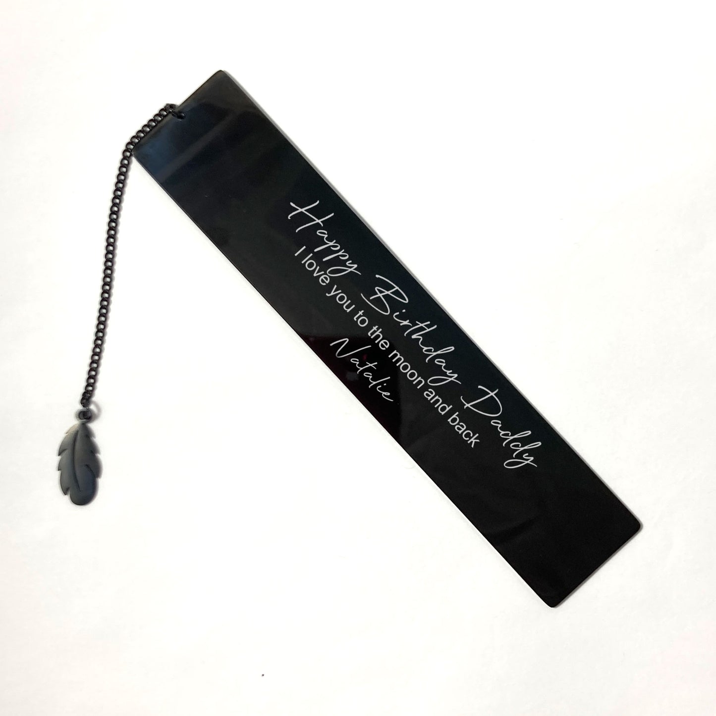 Personalised Stainless Steel Bookmark Engraved with message