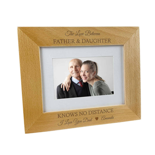 Engraved Wooden Photo Frame Gift for Dad Fathers Day Birthday