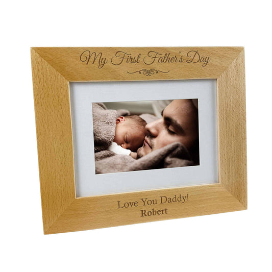 First Fathers Day Wooden Engraved Photo Frame