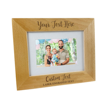 Wooden Photo Frame Gift Wedding Fathers Day Mothers Day