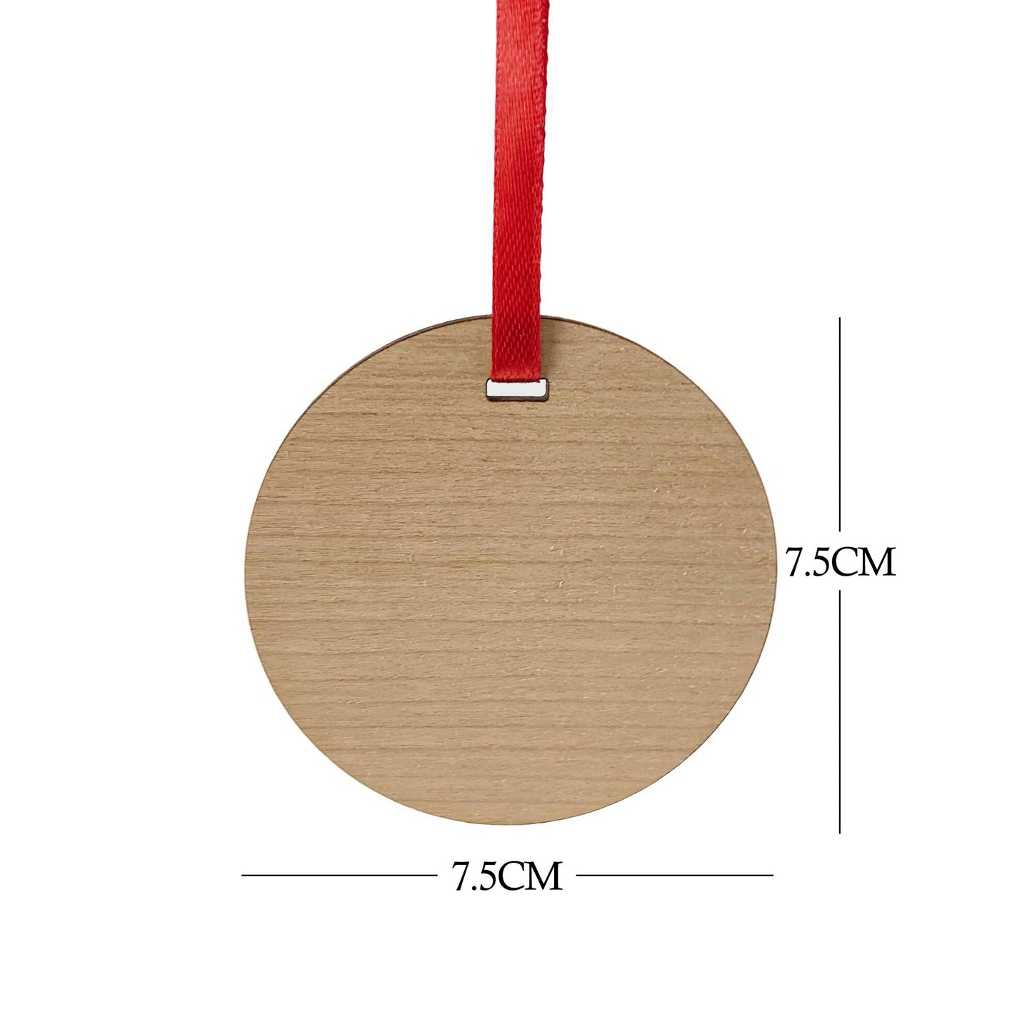 Baby Footprints First Christmas Round Wooden Ornament