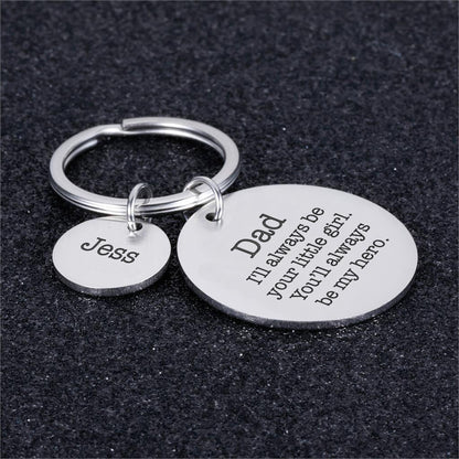 Fathers Day Keyring Gift Dad Always be Your Little Girl