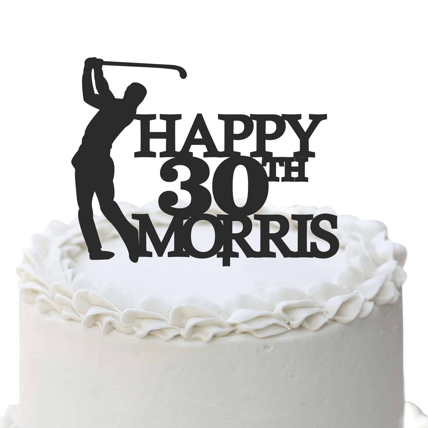 Happy Birthday Golf Player Cake Topper With Name And Age
