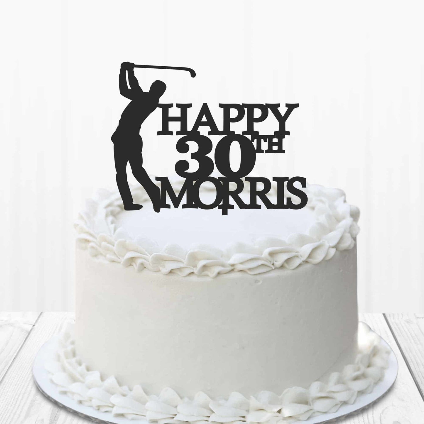 Happy Birthday Golf Player Cake Topper With Name And Age