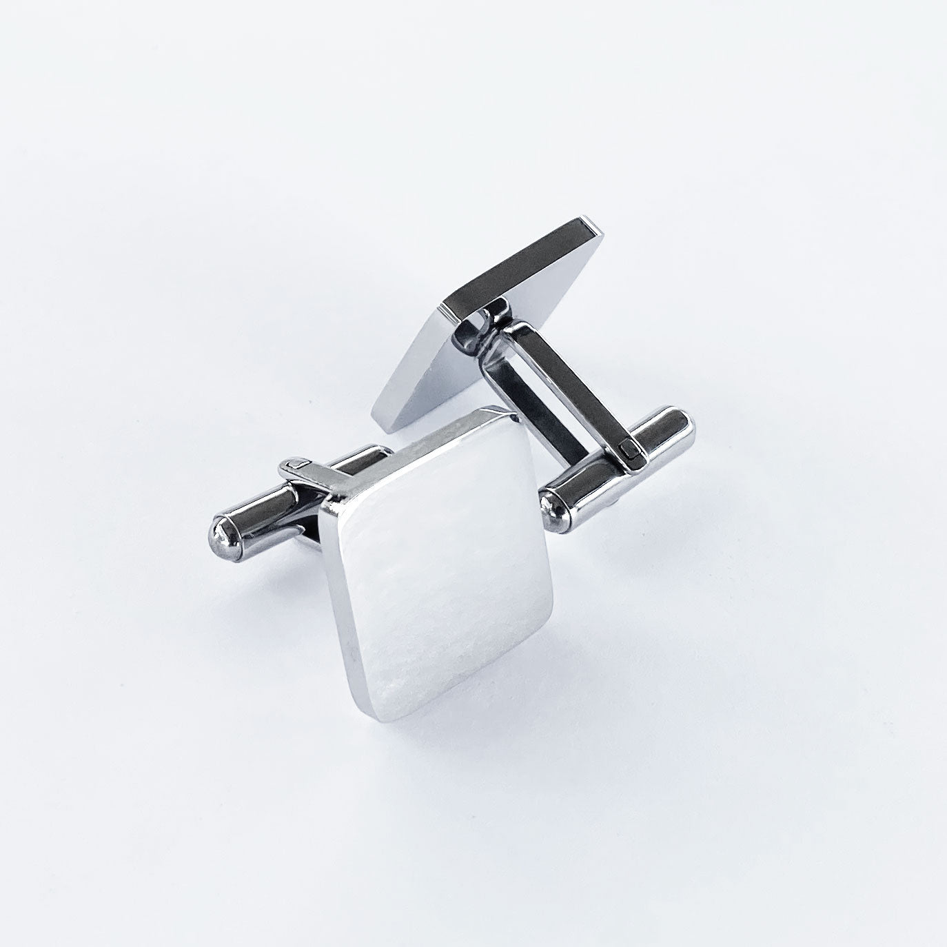 Engraved Stainless Steel Square Initials Cufflinks Gift