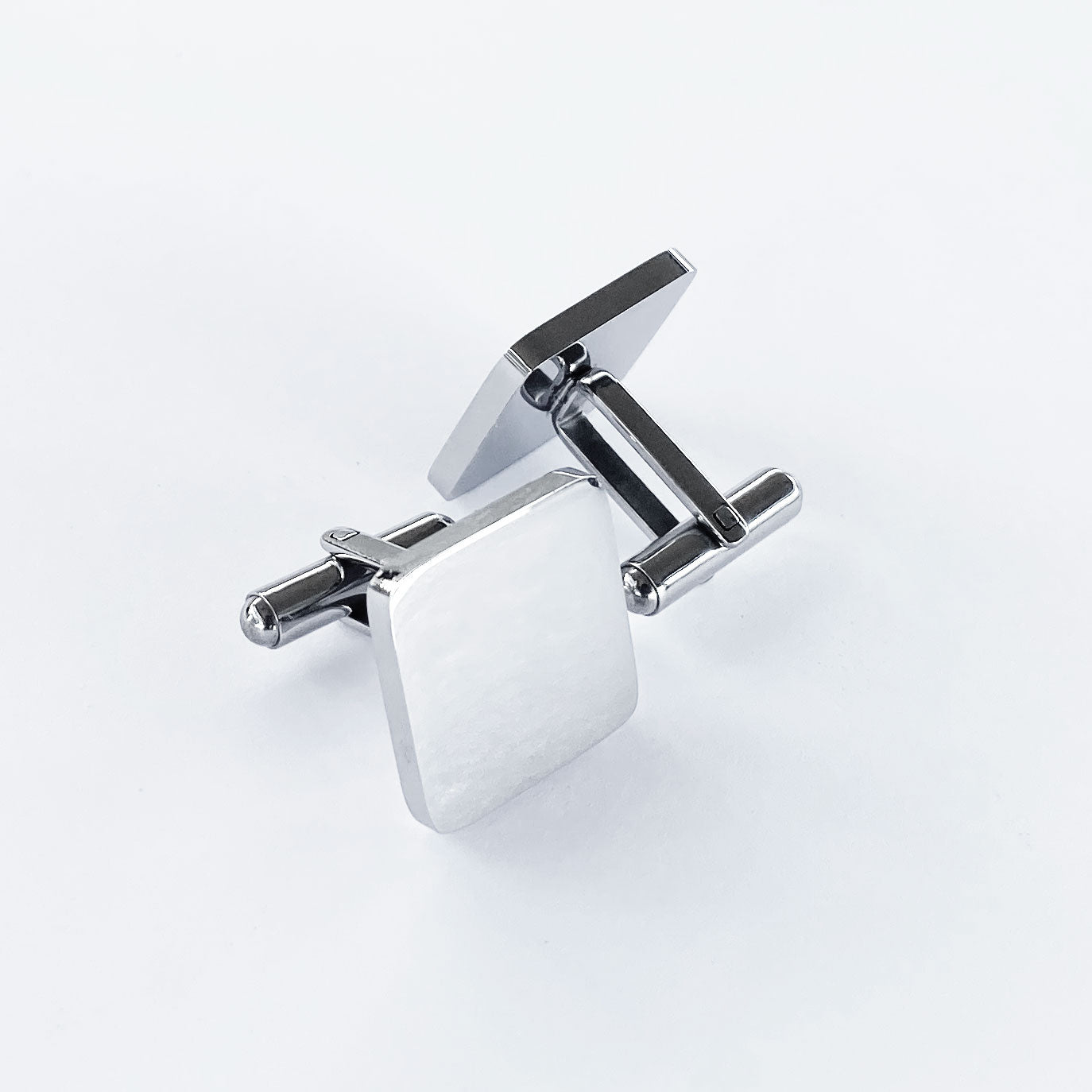 Engraved Stainless Steel Square Initials Cufflinks Gift | Fathers day Wedding Birthday Valentines day