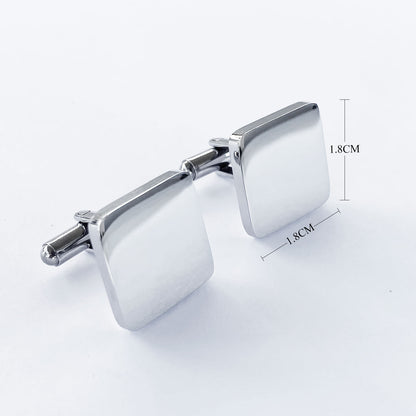 Engraved Stainless Steel Square Initials Cufflinks Gift