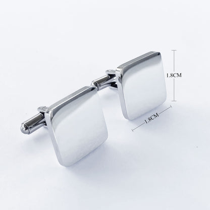 Engraved Stainless Steel Square Initials Cufflinks Gift | Fathers day Wedding Birthday Valentines day