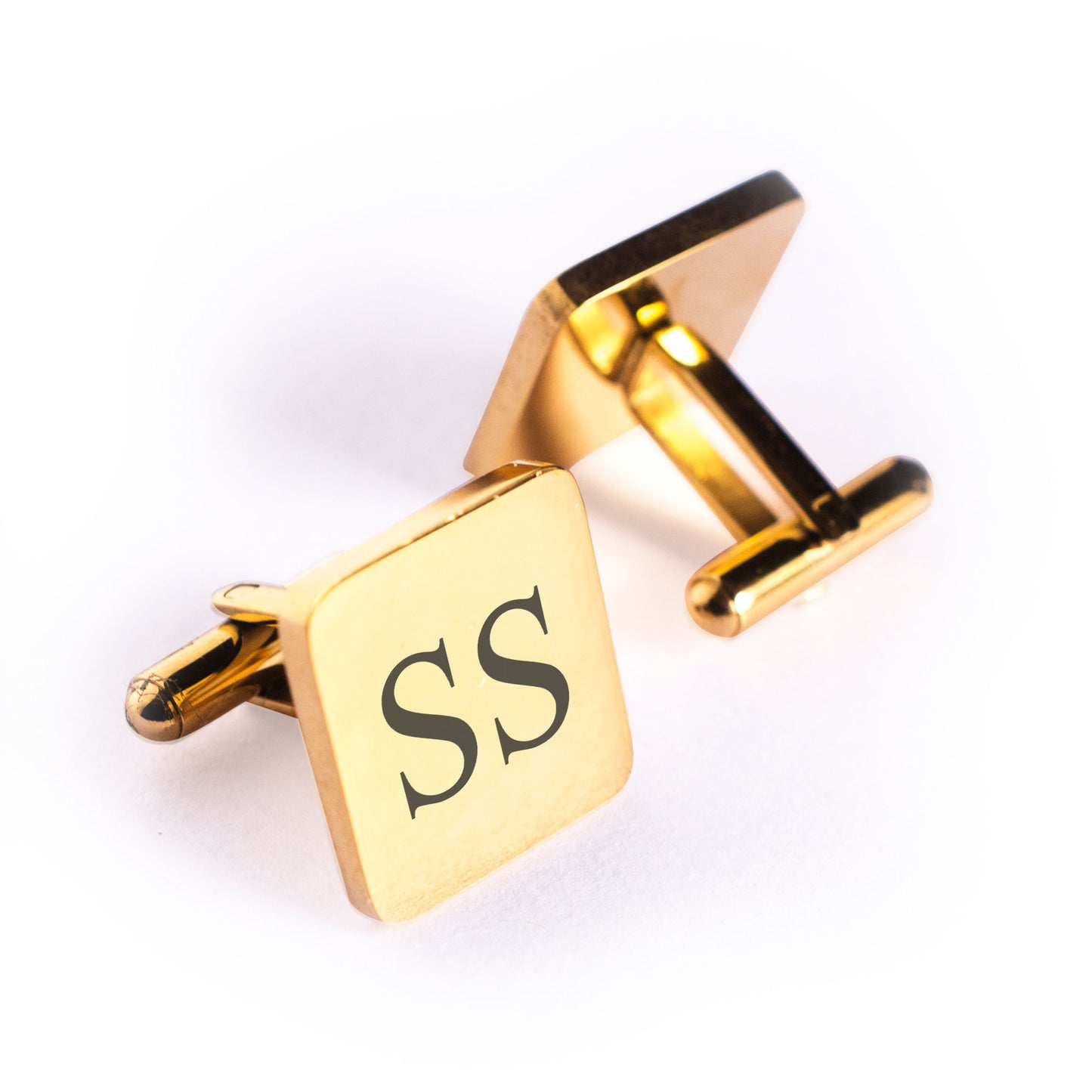 Engraved Stainless Steel Square Initials Cufflinks Gift | Fathers day Wedding Birthday Valentines day