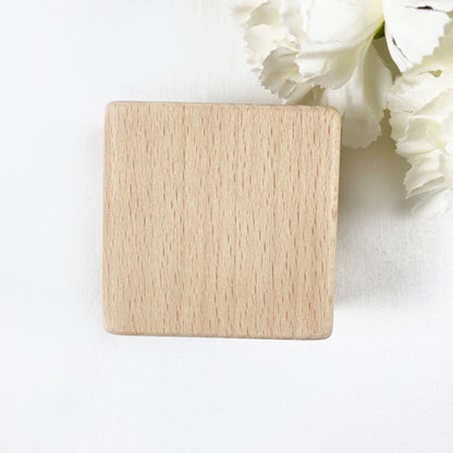 Square Wooden Ring box Gift Initial Last Name Date