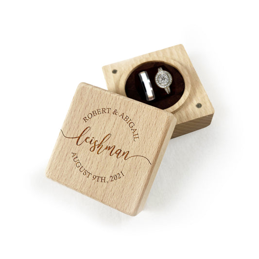 Personalised Engraved Ring Bearer Pillow Holder Gift Box