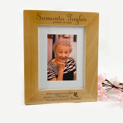 Engraved Memorial Wooden Photo Frame Remembrance Gift