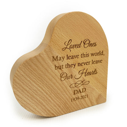Memorial Wooden Heart Gift Sympathy Keepsake Remembrance