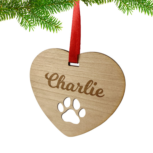 Wooden Heart Pet Memorial Ornament Gift