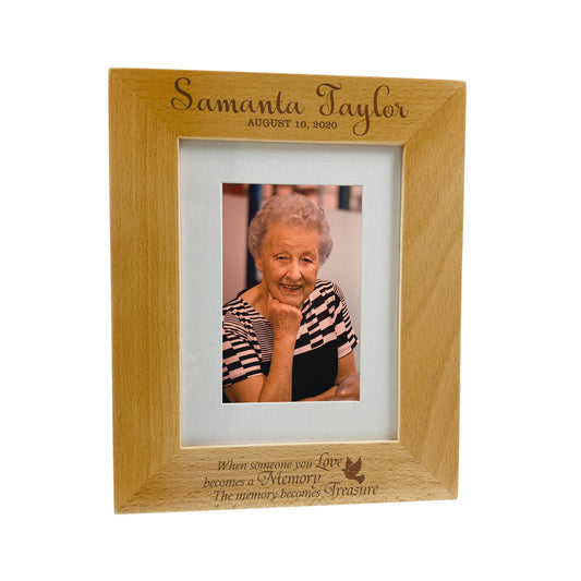 Engraved Memorial Wooden Photo Frame Remembrance Gift