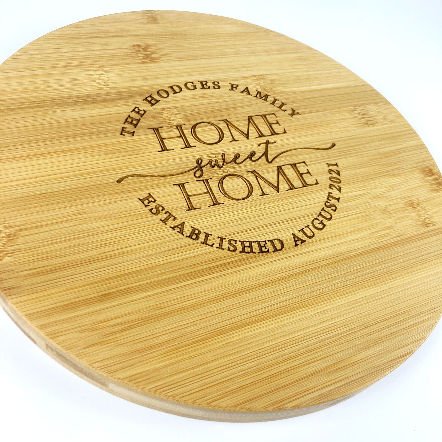Round Wooden Chopping Board Home Sweet Home Custom Names Year