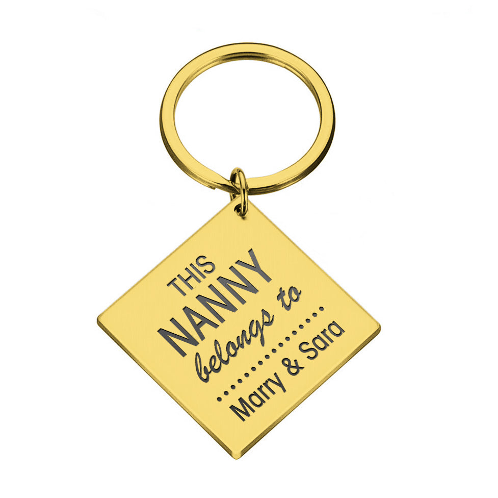 This Nanny Belongs to Square Key ring Gift