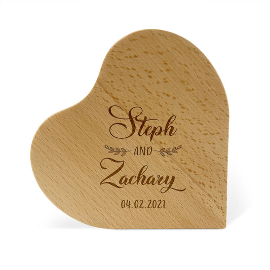 Wooden Heart Gift Valentines day Wedding Anniversary