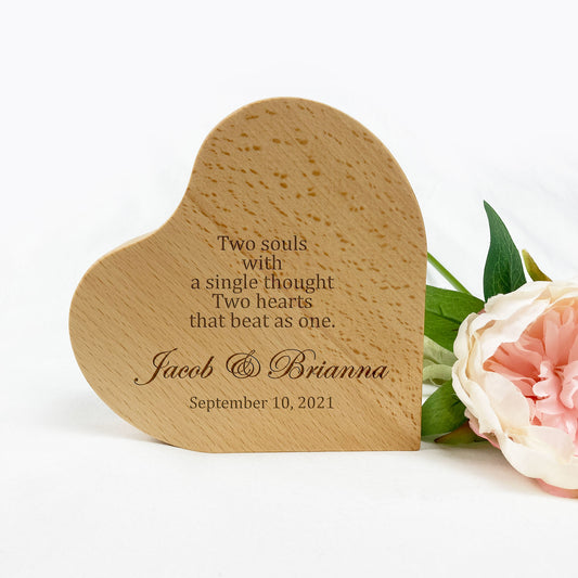 Wooden Heart Gift Wedding Anniversary Valentines day